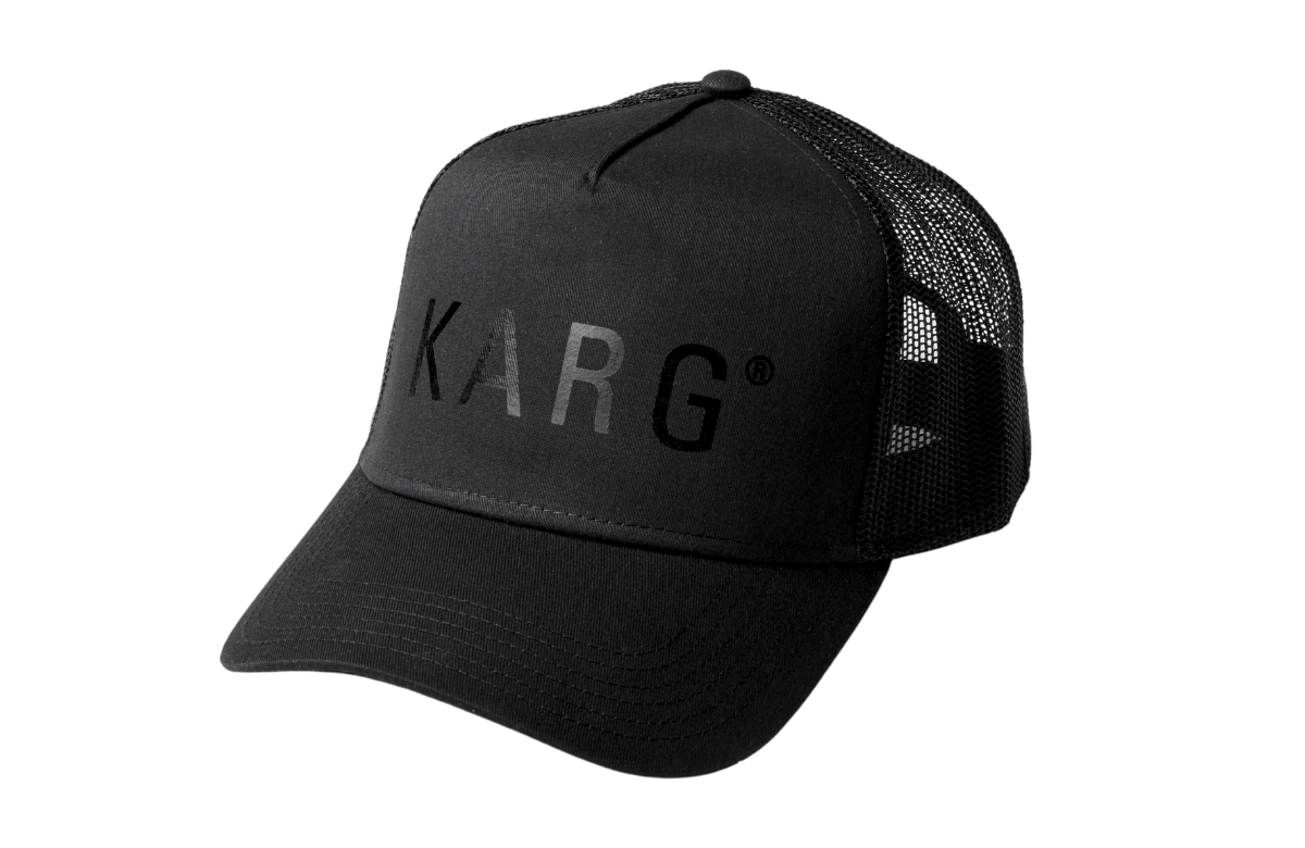 KARG TRUCKER HAT WITH RED &quot;R&quot;