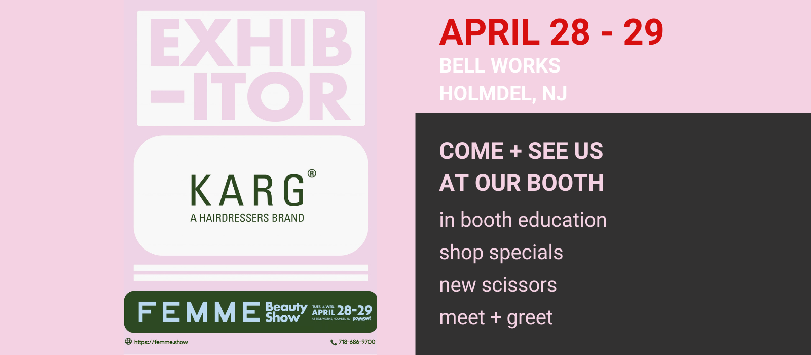 FEMME BEAUTY SHOW APRIL 28+29 HOLMDEL, NJ