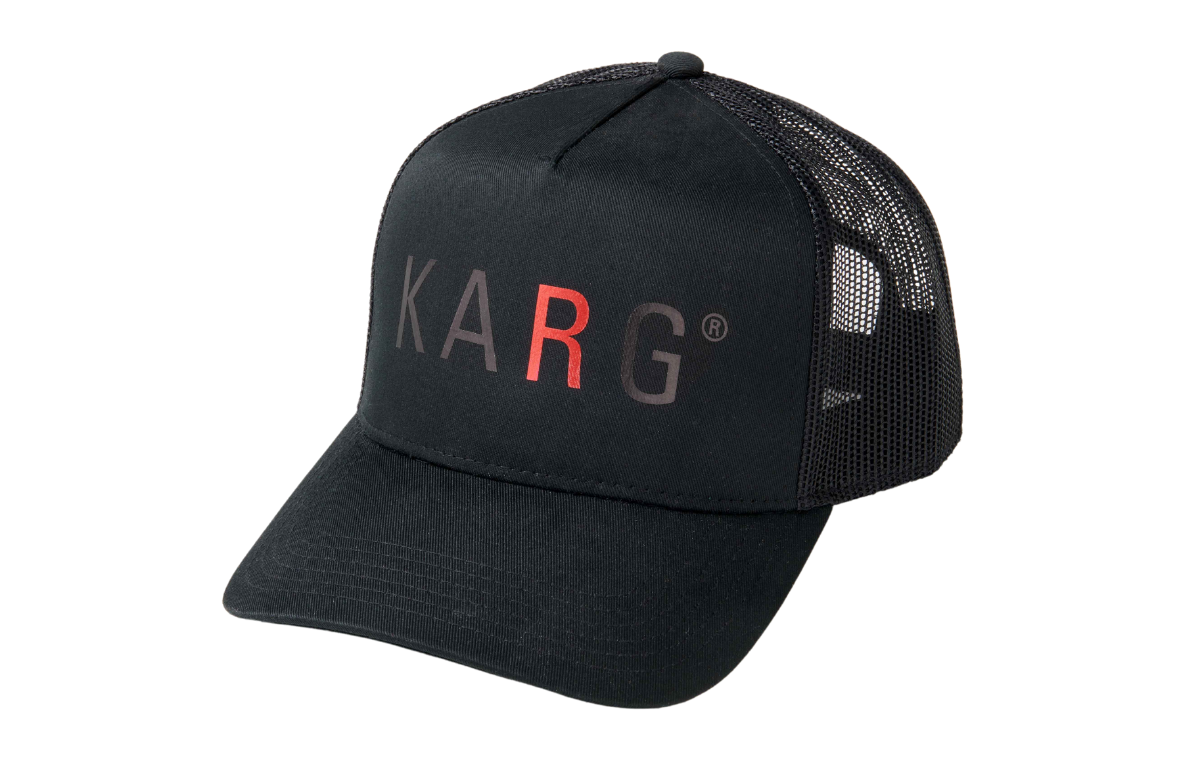 KARG TRUCKER HAT WITH RED &quot;R&quot;